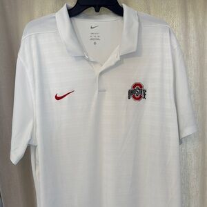 Nike White Polo Shirt with Ohio State Buckeyes Logo